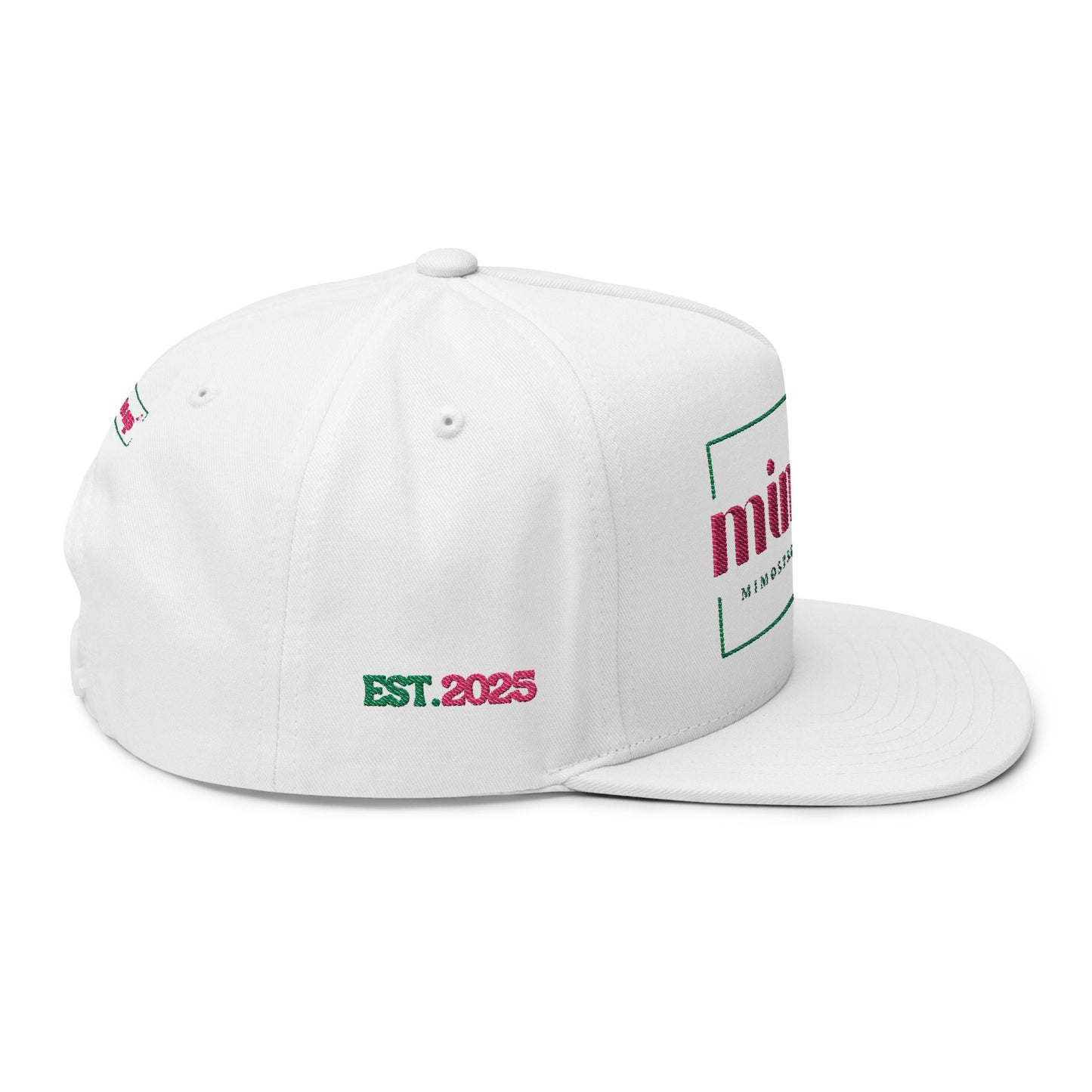 Mimost Society Embroidered Flat Bill Cap for Everyday Style - Perfect for Gift, Streetwear, Casual Wear, Sports, and Events!