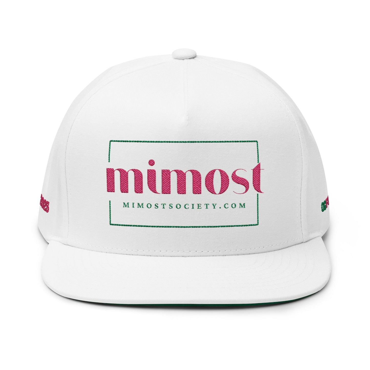 Mimost Society Embroidered Flat Bill Cap for Everyday Style - Perfect for Gift, Streetwear, Casual Wear, Sports, and Events!