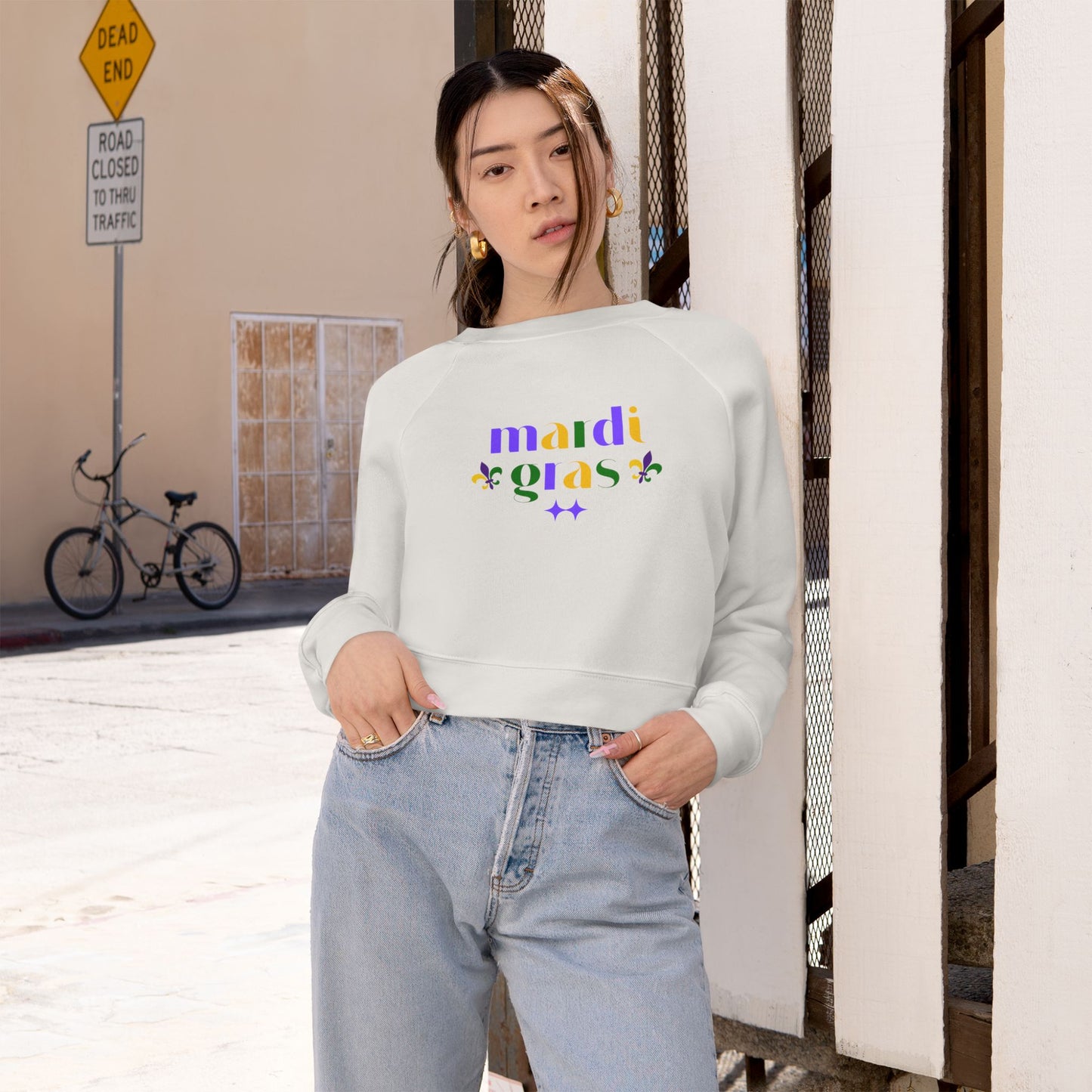 Mardi Gras Crop Sweatshirt ðŸŽâœ¨