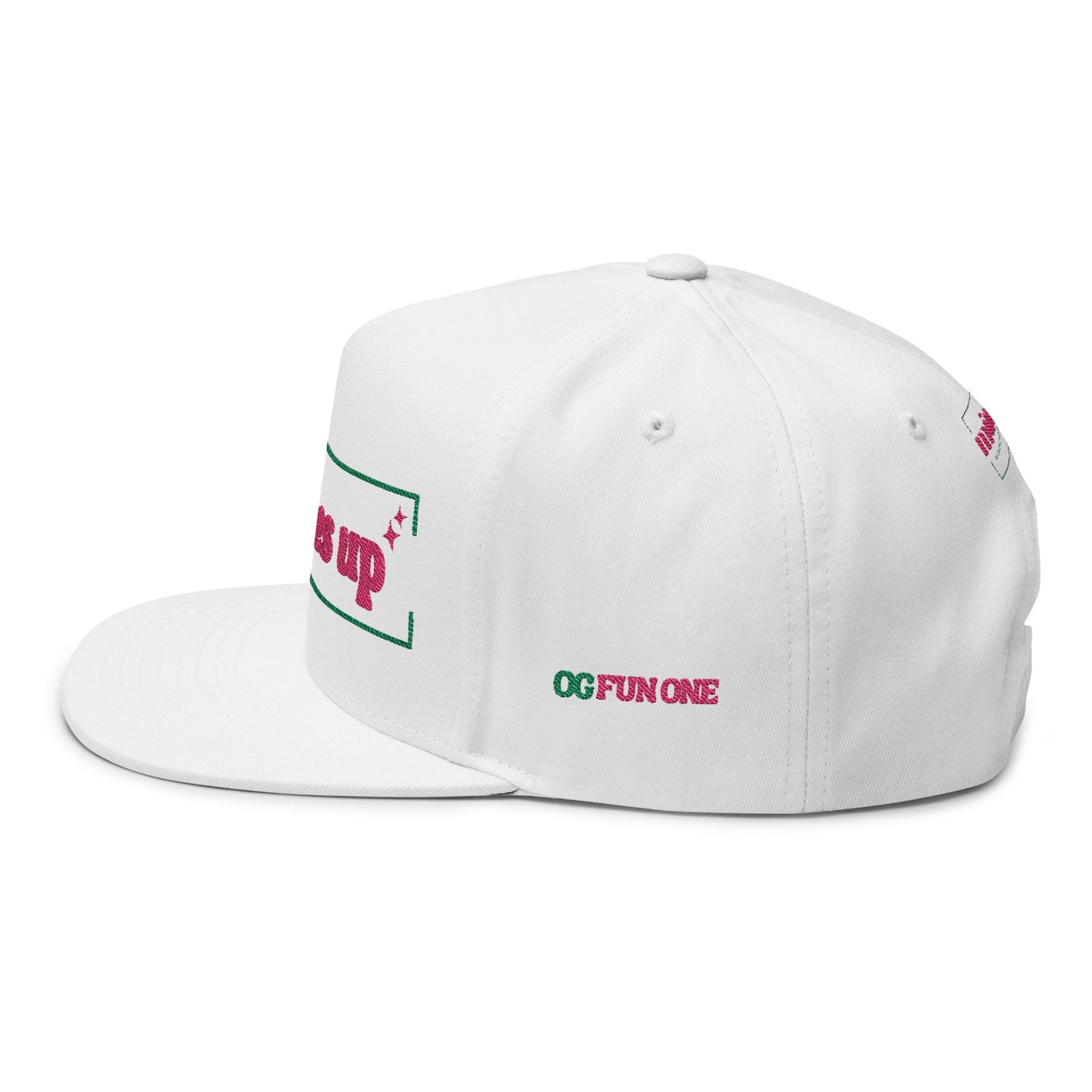 Bubbles Up Flat Bill Cap | Trendy Embroidery Hat for Casual Wear, Summer Outings, Gift for Friends, Festival Accessories