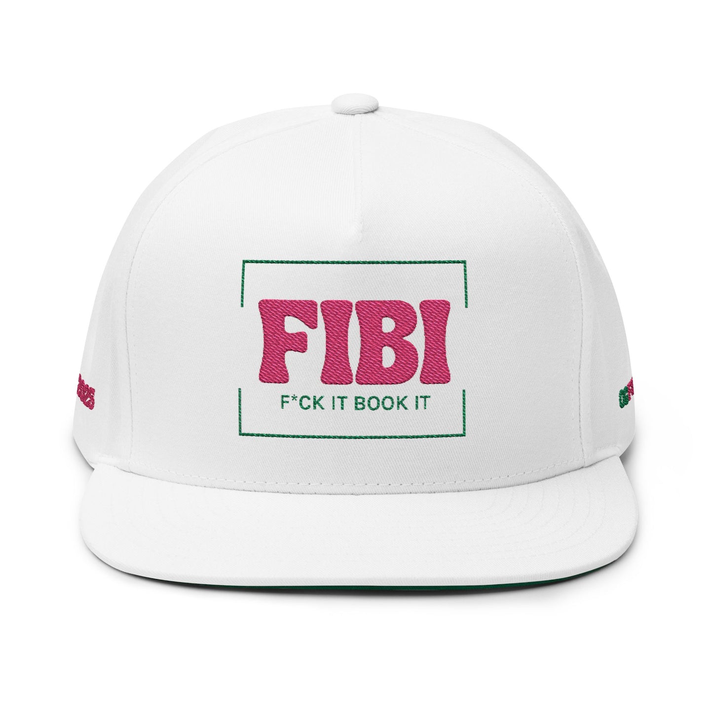 FIBI Flat Bill Cap, F*ck It Book It Hat, Cool Cap for Travelers, Fun Gift for Friends, Summer Accessories, Hip Hop Style