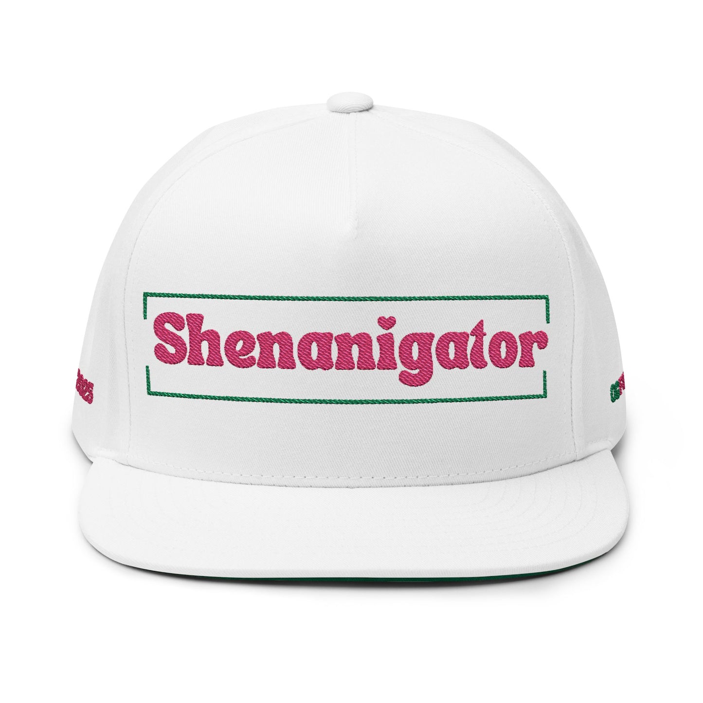 Shenanigator Embroidered Flat Bill Cap -  Casual Accessories, Gift for Friends, Trendy Hat, Birthday Present,
