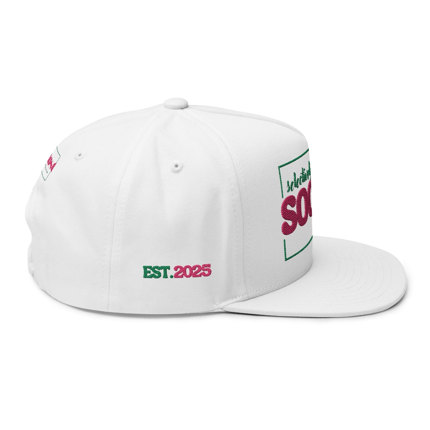 Selectively Social Flat Bill Cap - Stylish Embroidered Hat for Trendsetters, Casual Events