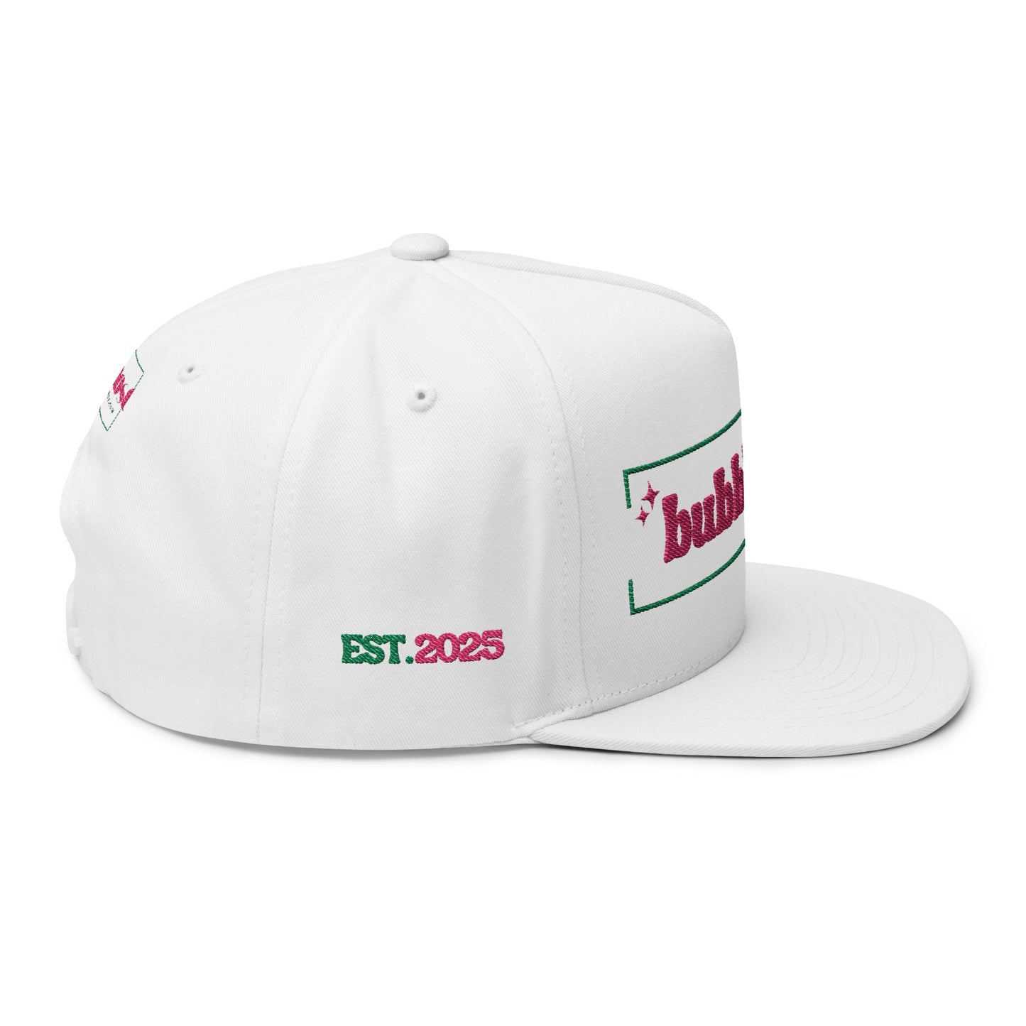 Bubbles Up Flat Bill Cap | Trendy Embroidery Hat for Casual Wear, Summer Outings, Gift for Friends, Festival Accessories
