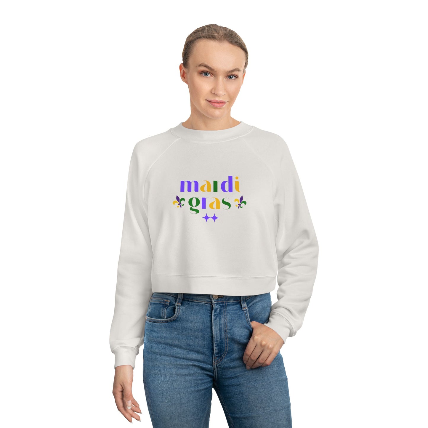 Mardi Gras Crop Sweatshirt 🎭✨